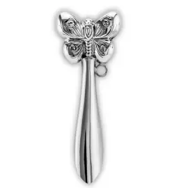 Набор серебряный для малышей DODO "Бабочка": ложка и погремушка