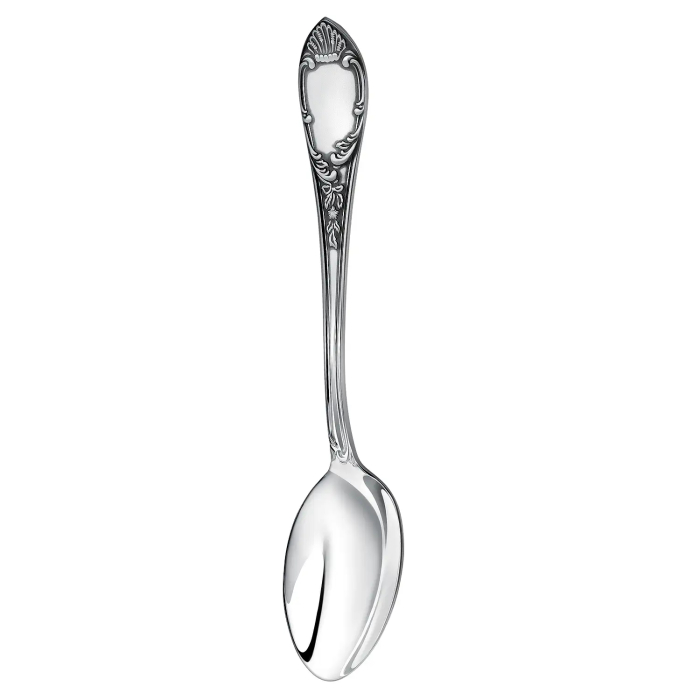 Silver table set "Prestige": a dining fork, a dining spoon with blackening in a case