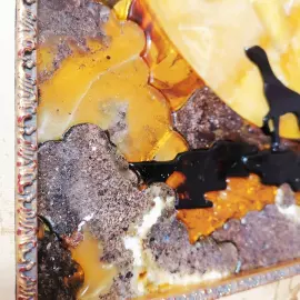 Эксклюзивное панно из янтаря "Охота"