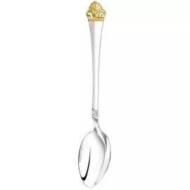 A set of silver tablespoons "Athena" with gilding in a case