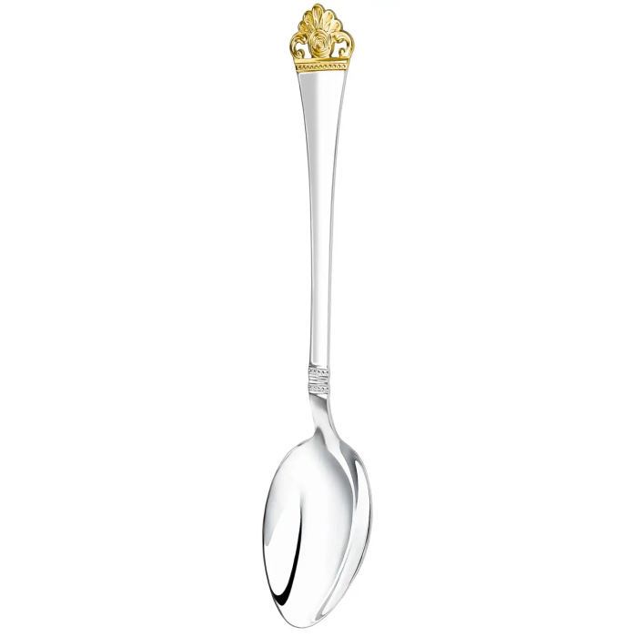 A set of silver tablespoons "Athena" with gilding in a case