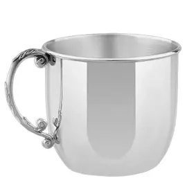 Набор детский серебряный КД "Котик": блюдце, кружка, ложка с с эмалью, на 1 персону