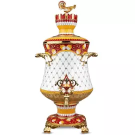 Самовар серебряный "Золотой петушок"