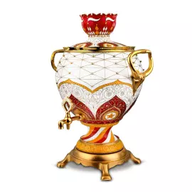 Samovar for vodka silver with diamonds "Firewater"