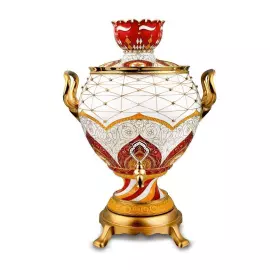 Samovar for vodka silver with diamonds "Firewater"