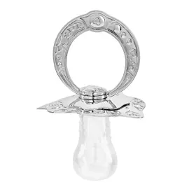 Серебряный набор для малышей "Медведь": погремушка и сувенир-пустышка