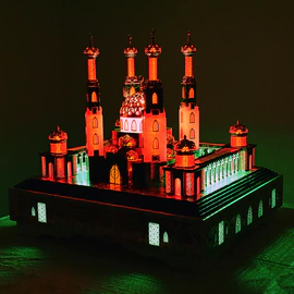 Tabletop mosque-repository for the Quran "Al-Malikiti Masjid" (Malachite Mosque)