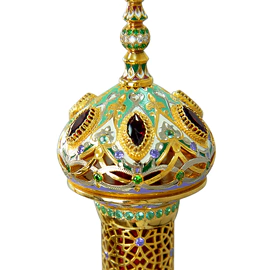 Tabletop mosque-repository for the Quran "Al-Malikiti Masjid" (Malachite Mosque)
