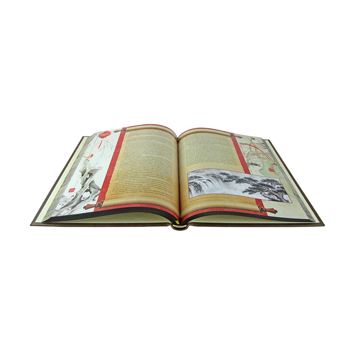 The leather-bound book "Philosophy of Life." Confucius