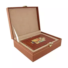A leather-bound book "Prayer Book" in a gift box