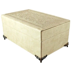 A gift box for jewelry on legs, with a lock