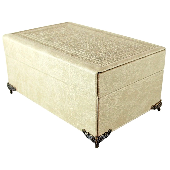 A gift box for jewelry on legs, with a lock