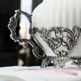 Серебряная сахарница "Симфония" с чернением Серебряная сахарница "Симфония" с чернением