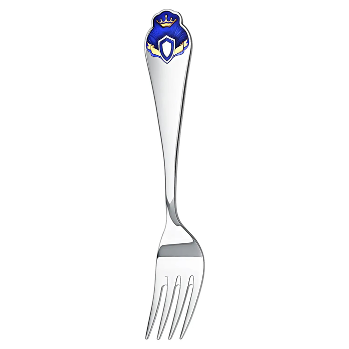 Silver children's CD set "Prince": fork, mug, spoon with gilt and enamel