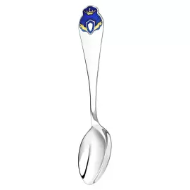 Набор детский серебряный КД "Принц": блюдце, кружка, ложка с позолотой и с эмалью, на 1 персону