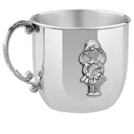 Silver children's CD set "Girl": saucer, mug, spoon
