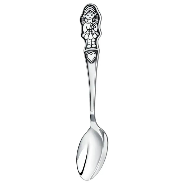 Silver children's CD set "Girl": saucer, mug, spoon