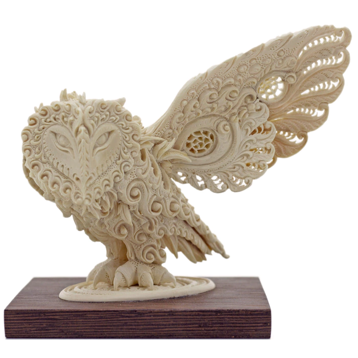 Sculpture of a mammoth tusk "Owl"