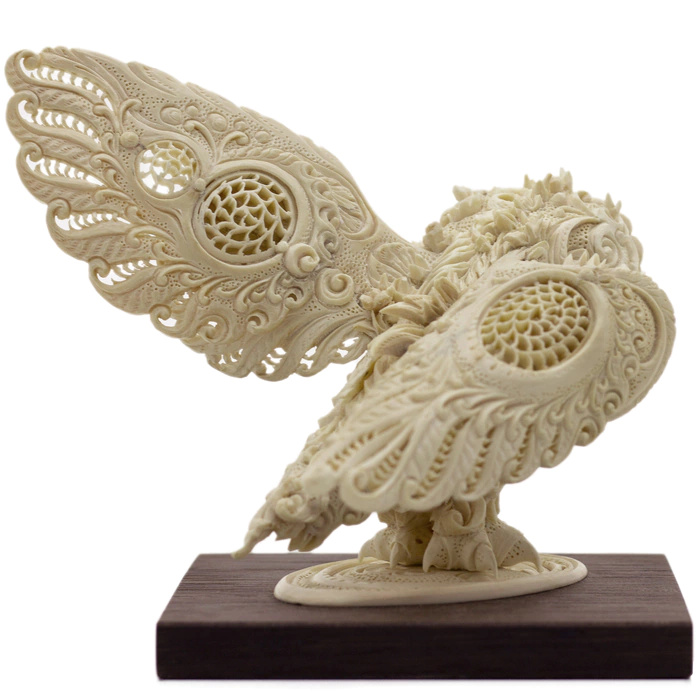 Sculpture of a mammoth tusk "Owl"