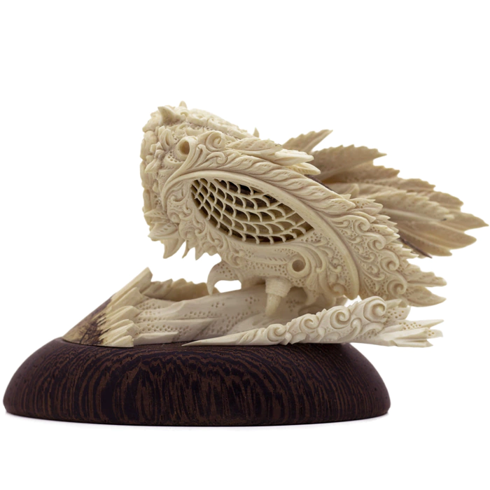 Sculpture of a mammoth tusk "Owl"
