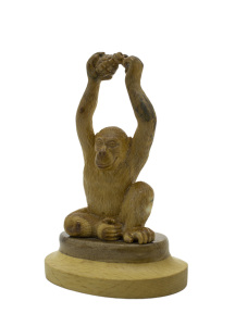 Mammoth tusk sculpture "Monkey with a grenade"