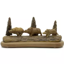 Скульптура из бивня мамонта "Кабаны на прогулке"