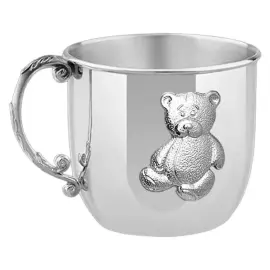 Set of children's silver CD "Teddy Bear": mug and spoon