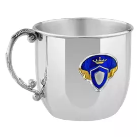 Набор детский серебряный КД "Принц": кружка и ложка с позолотой с эмалью