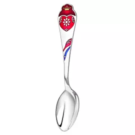Набор детский серебряный КД "Сердце": кружка и ложка с позолотой с эмалью