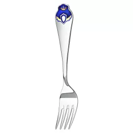 Набор детских серебряных столовых приборов КД "Принц": вилка и ложка с позолотой и с эмалью, на 1 персону