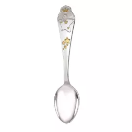 Набор детских серебряных столовых приборов КД "Звезда": вилка и ложка с позолотой, на 1 персону