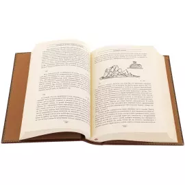 Книга в кожаном переплете "Леонардо Да Винчи" в футляре на подставке