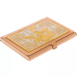 New Year's business card holder "Snow Maiden with a hare and a bear cub" Zlatoust