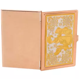 New Year's business card holder "Snow Maiden with a hare and a bear cub" Zlatoust