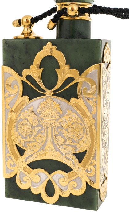 Vodka set with flask, jade "Coat of Arms of the Russian Federation" for 3 persons