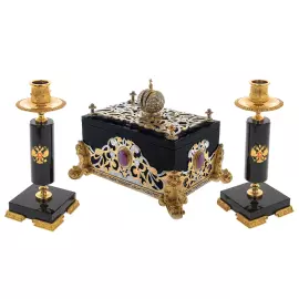 Набор шкатулка с подсвечниками "Россия Великая" Златоуст