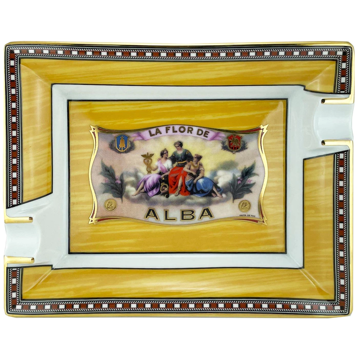 Ashtray "Flor De Alba" Elie Bleu yellow