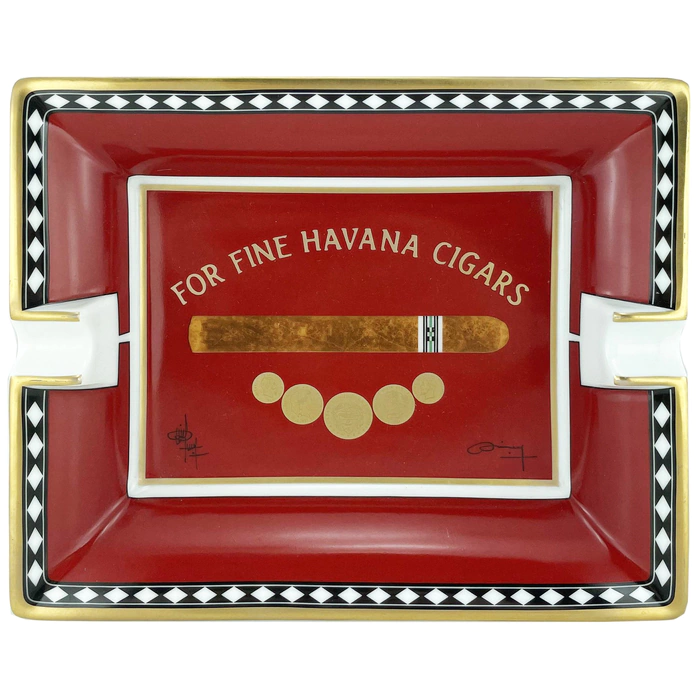 Ashtray "Medailles" Elie Bleu red