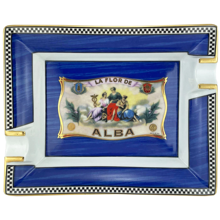 Ashtray "Flor De Alba" Elie Bleu blue