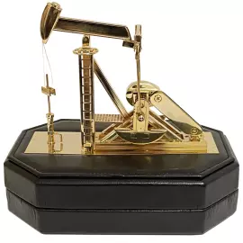 Ручка роллер с нефтяной качалкой золотисто-зеленая