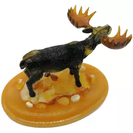 Композиция из янтаря "Лось"