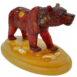 Композиция из янтаря "Медведь"