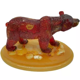 Композиция из янтаря "Медведь"