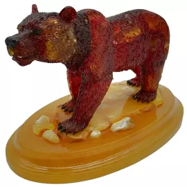 Композиция из янтаря "Медведь"