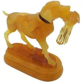 Композиция из янтаря "Охотничья собака с фазаном"
