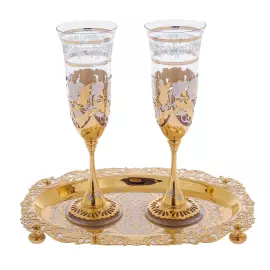 Набор для шампанского "Романтика" Златоуст