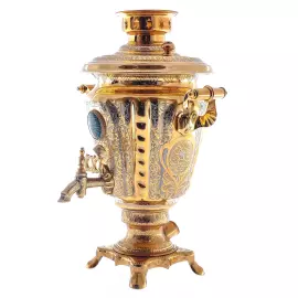 Чайный набор с самоваром "Царский" на 4 персоны, Златоуст