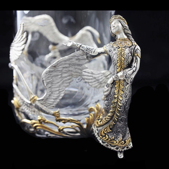 Silver cup holder "Vasilisa the Beautiful"