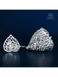 Ситечко для заваривания чая из серебра "Амур"