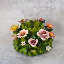 Ceramic Candle Holder Orgia Flowers 44 cm